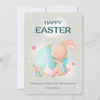 Cute Bunny Bouquet Easter Holiday Card