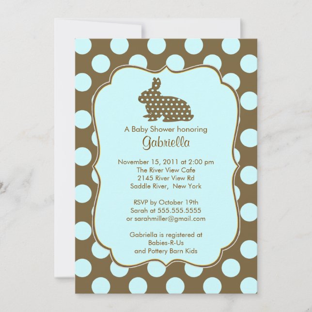 Cute Bunny Boy Baby Shower Invitation (Front)