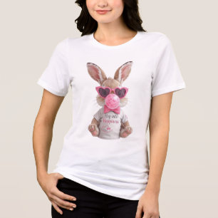 Cute Bunny Bubblegum T-Shirt Tri-Blend Shirt