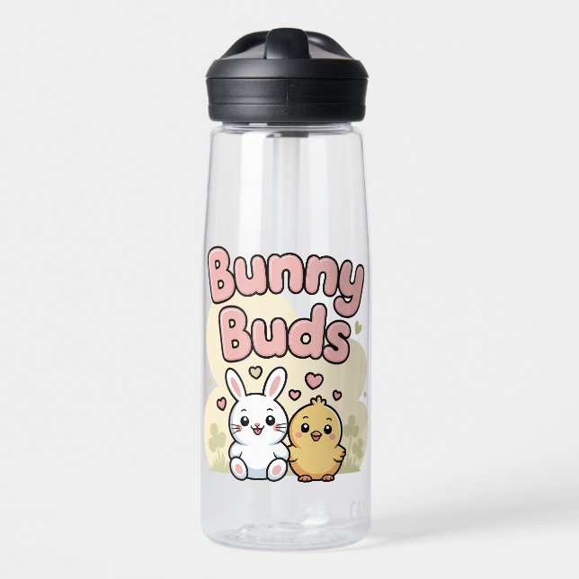 Cute Bunny Buds Easter Water Bottle (Front)