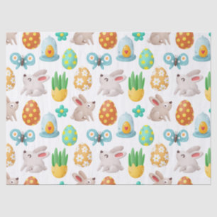 Cute Bunny Butterfly and Easter Egg Decoupage Tissue Paper