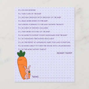 Cute Bunny & Carrot Baby Shower Guess Who Game