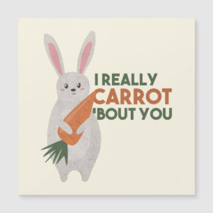 Cute Bunny Carrot Pun - I Really Carrot Bout You