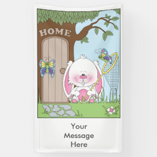 Cute Bunny Cartoon Banner