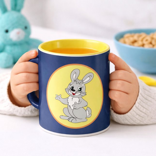 Cute Bunny Cartoon Kids Drinkware Mug (Creator Uploaded)