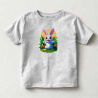 Cute Bunny Cartoon Rabbit Celebrating in Sunny Spr