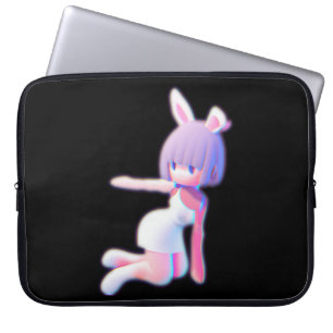 Cute Bunny Cheer Cheerleader Flyer Laptop Sleeve