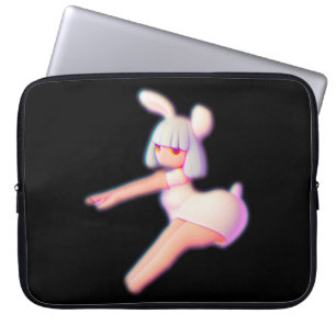 Cute Bunny Cheer Cheerleader Flyer Laptop Sleeve