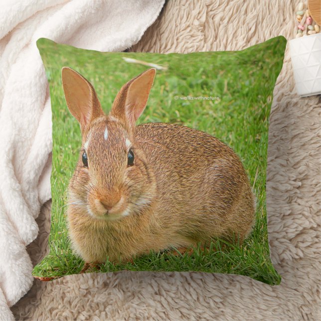 Cute Bunny Chewing Greens on the Golf Fairway Cushion (Blanket)