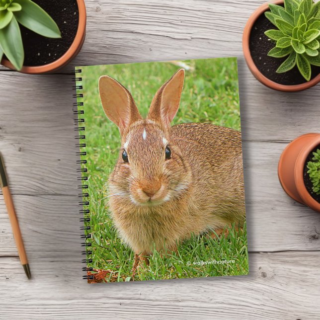 Cute Bunny Chewing Greens on the Golf Fairway Notebook (Bunny Chewing Greens on the Fairway Journal Cover Photo)