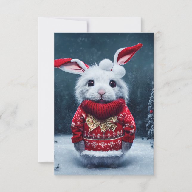 Cute Bunny Christmas card (Front)