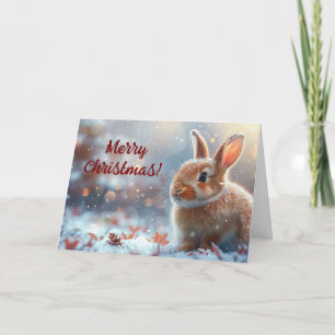 Cute Bunny Christmas Card Holiday Greetings