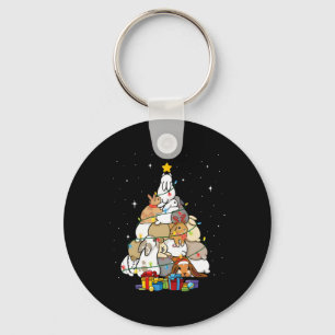 Cute Bunny Christmas Tree 1 Key Ring