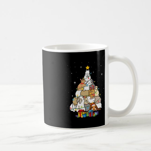 cute bunny christmas tree  coffee mug (Right)