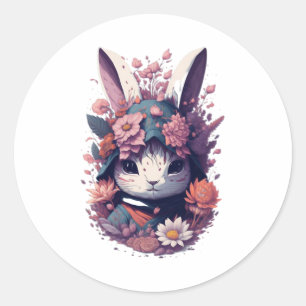 Cute Bunny Classic Round Sticker