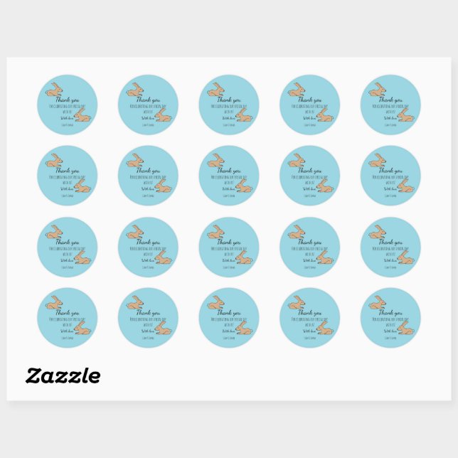 Cute bunny classic round sticker (Sheet)