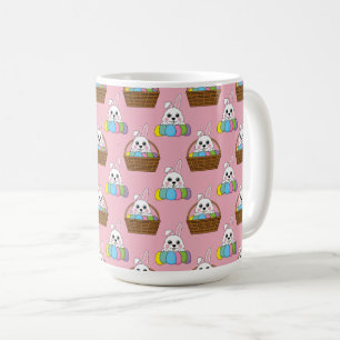 Cute Bunny Colourful Easter Egg Hunt Basket Patter Coffee Mug