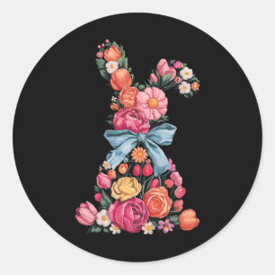 Cute Bunny Coquette Bow Easter Day Rabbit Teens Gi Classic Round Sticker