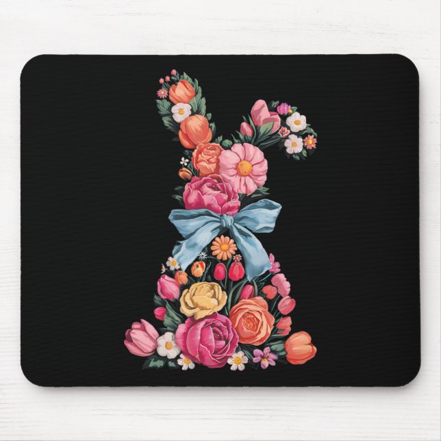 Cute Bunny Coquette Bow Easter Day Rabbit Teens Gi Mouse Pad (Front)