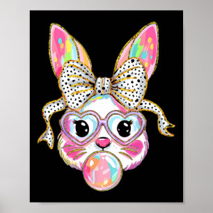 Cute Bunny Coquette Bow Easter Day Rabbit Teens Gi Poster