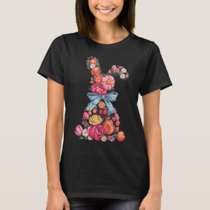 Cute Bunny Coquette Bow Easter Day Rabbit Teens Gi T-Shirt