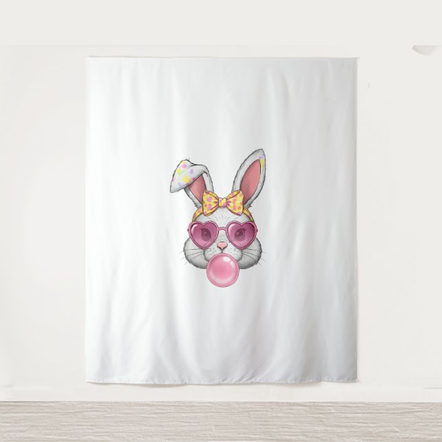 Cute Bunny Coquette Bow Easter Day Rabbit Teens Gi Tapestry (Front)