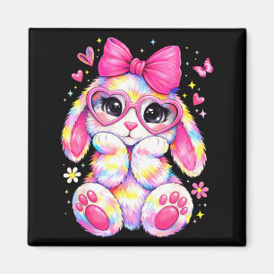 Cute Bunny Coquette Bow Happy Easter Shirts Kids Magnet