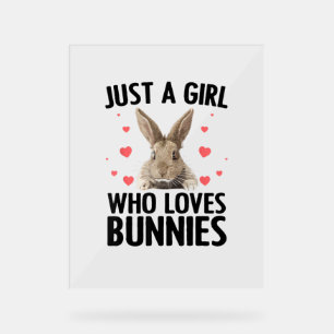 Cute Bunny Design For Girls Women Kids Rabbit Cone Acrylic Sign