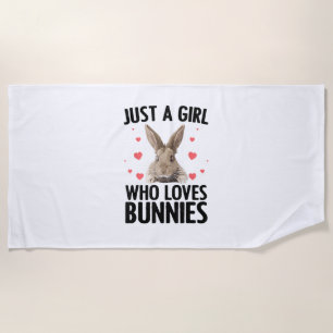Cute Bunny Design For Girls Women Kids Rabbit Cone Beach Towel