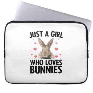 Cute Bunny Design For Girls Women Kids Rabbit Cone Laptop Sleeve