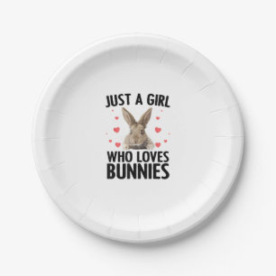 Cute Bunny Design For Girls Women Kids Rabbit Cone Paper Plate