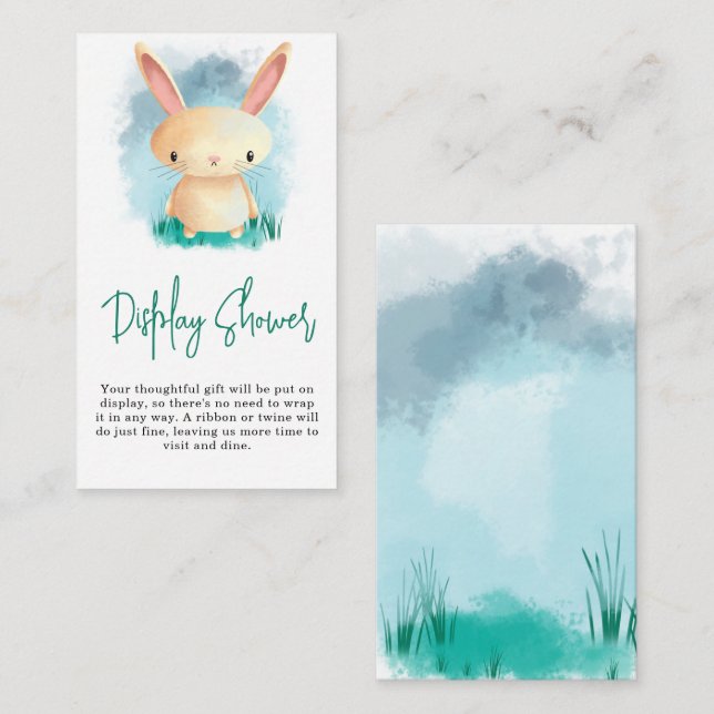 Cute bunny - display shower enclosure card (Front/Back)