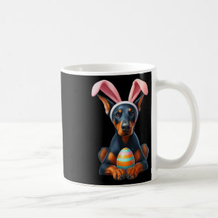 Cute Bunny Doberman Pinscher Dog Easter Hug Eggs E Coffee Mug