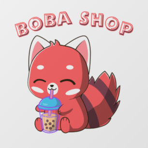 Cute Bunny drinking bubble tea, boba tea