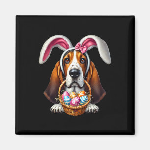 Cute Bunny Ear Bet Hound Dog Easter Eggs Owner Lov Magnet