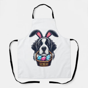 Cute Bunny Ear Saint Bernard Dog Easter Egg Owner  Apron