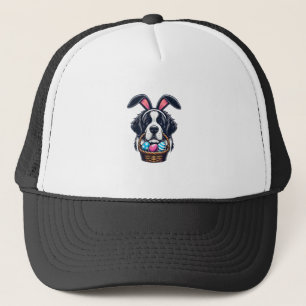Cute Bunny Ear Saint Bernard Dog Easter Egg Owner  Trucker Hat