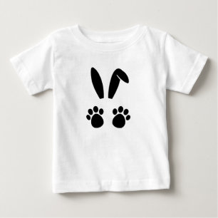 Cute Bunny Ears and Paw Prints Halloween Design Baby T-Shirt