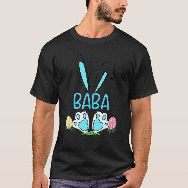 Cute Bunny Ears Easter Baba Matching Egg Hunter Me T-Shirt (Front)
