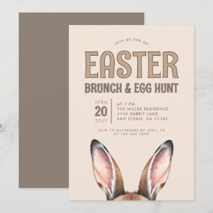 Cute Bunny Ears Easter Brunch and Egg Hunt Invitat Invitation