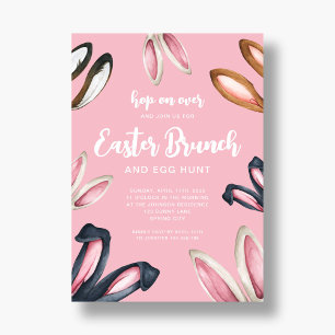 Cute Bunny Ears Easter Brunch Invitation