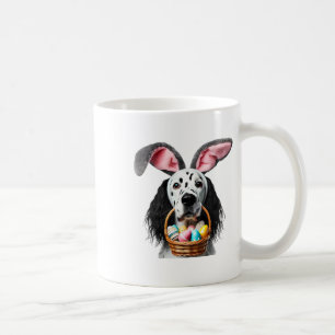 Cute Bunny Ears English Setter Dog Easter Egg Hunt Coffee Mug