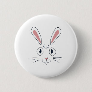 Cute Bunny Ears Face Shirt Happy Easter Gift 6 Cm Round Badge
