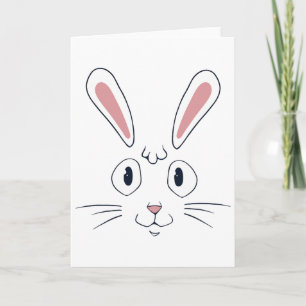 Cute Bunny Ears Face Shirt Happy Easter Gift Card