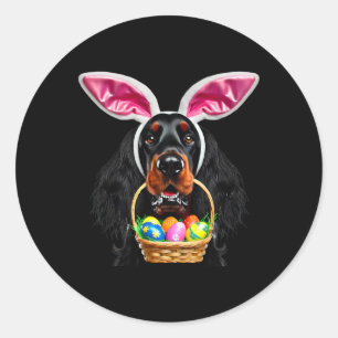 Cute Bunny Ears Gordon Setter Dog Easter Egg Hunt Classic Round Sticker