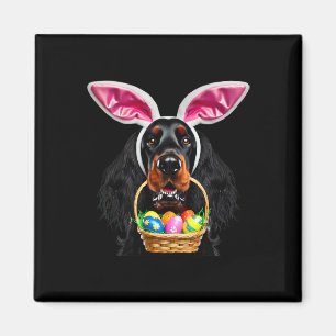 Cute Bunny Ears Gordon Setter Dog Easter Egg Hunt Magnet