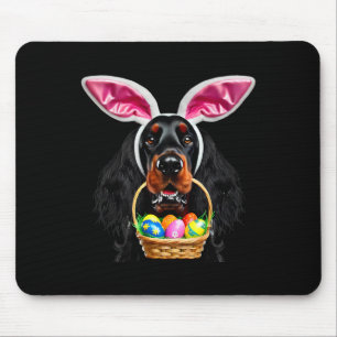 Cute Bunny Ears Gordon Setter Dog Easter Egg Hunt Mouse Pad