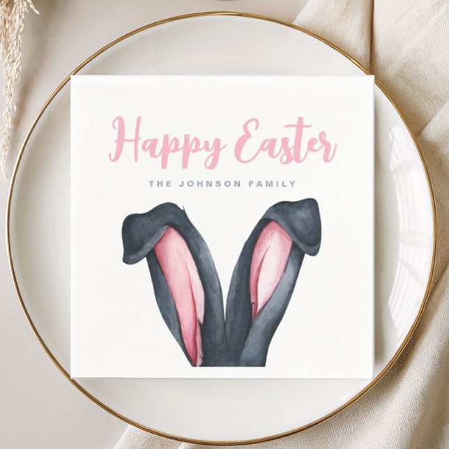 Cute Bunny Ears Happy Easter Napkin (Cute Bunny Ears Happy Easter Napkins)