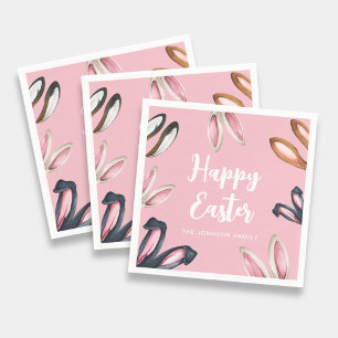 Cute Bunny Ears Happy Easter Napkin