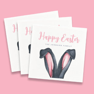 Cute Bunny Ears Happy Easter Napkin